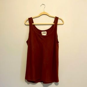 Flax linen, rust, colored flow, tank top